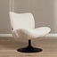 Fauteuil pivotant Lise en chenille blanc cassé