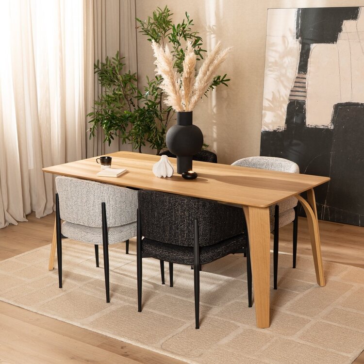 Table à manger Flint en chêne naturel 160 x 90 cm