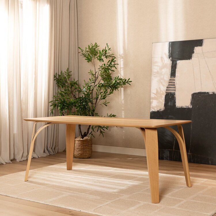 Table à manger Flint en chêne naturel 160 x 90 cm
