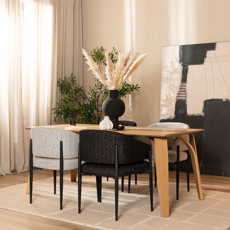 Table à manger Flint en chêne naturel 160 x 90 cm