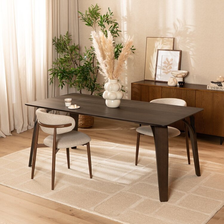 Table à manger Flint noyer 160 x 90 cm