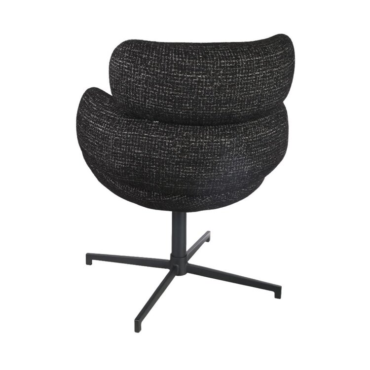 Chaise de salle à manger Coco en tissu chiné noir