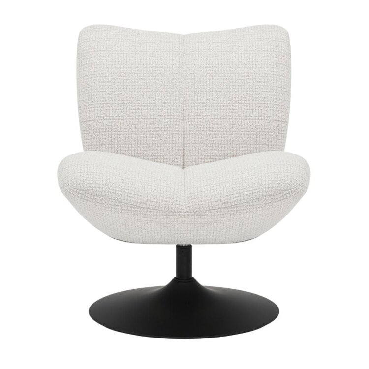 Fauteuil pivotant Moira en tissu chiné beige