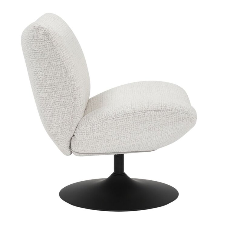 Fauteuil pivotant Moira en tissu chiné beige