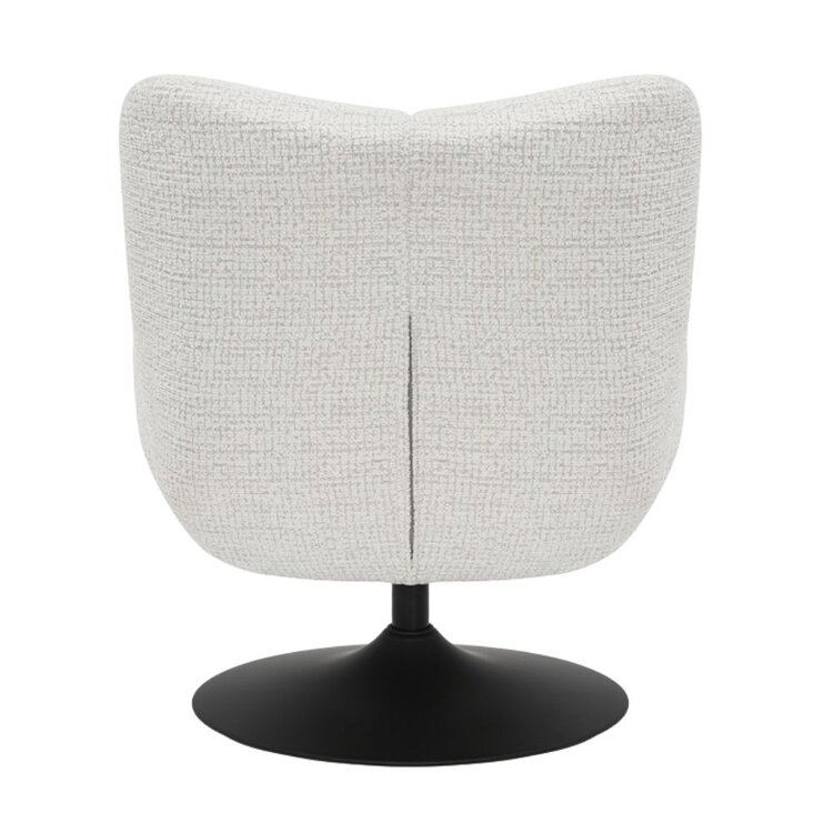 Fauteuil pivotant Moira en tissu chiné beige