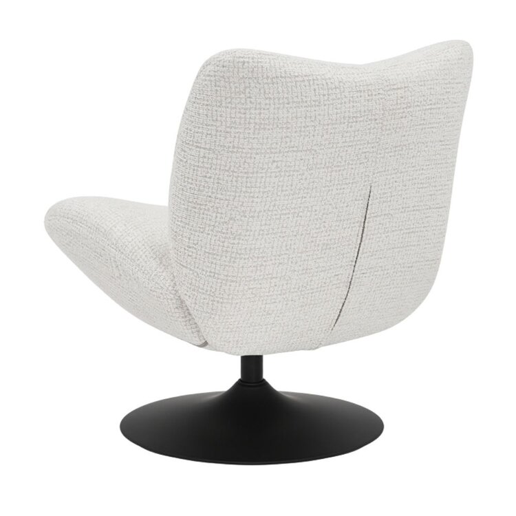 Fauteuil pivotant Moira en tissu chiné beige