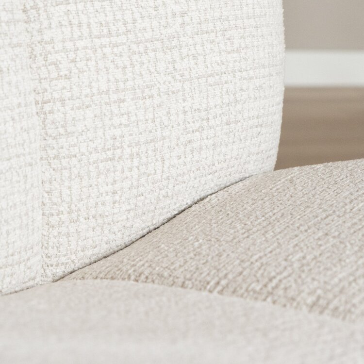 Fauteuil pivotant Moira en tissu chiné beige