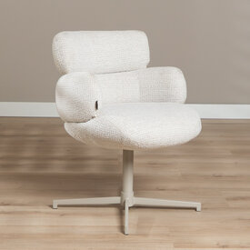 Chaise de salle à manger Coco en tissu chiné beige