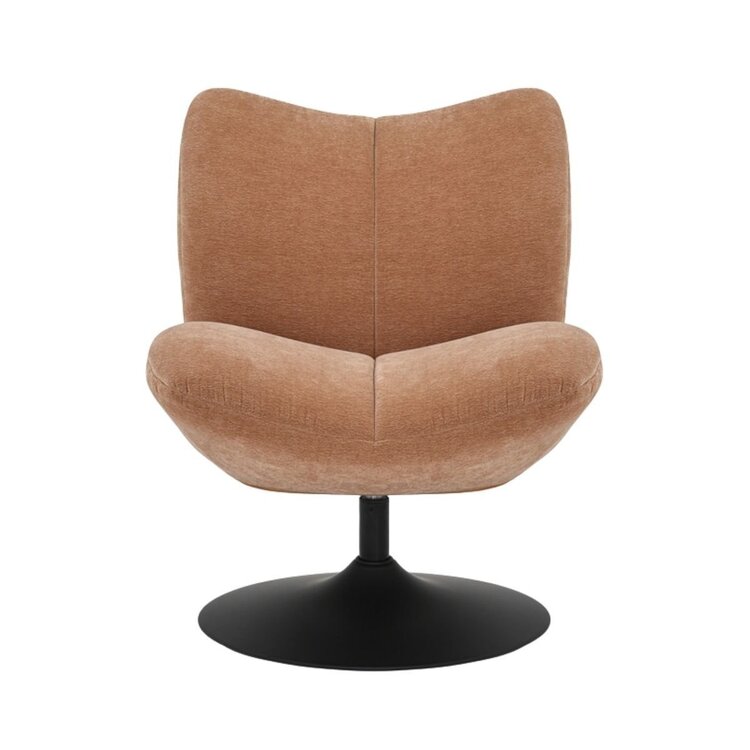 Fauteuil pivotant Lise en chenille Terracotta