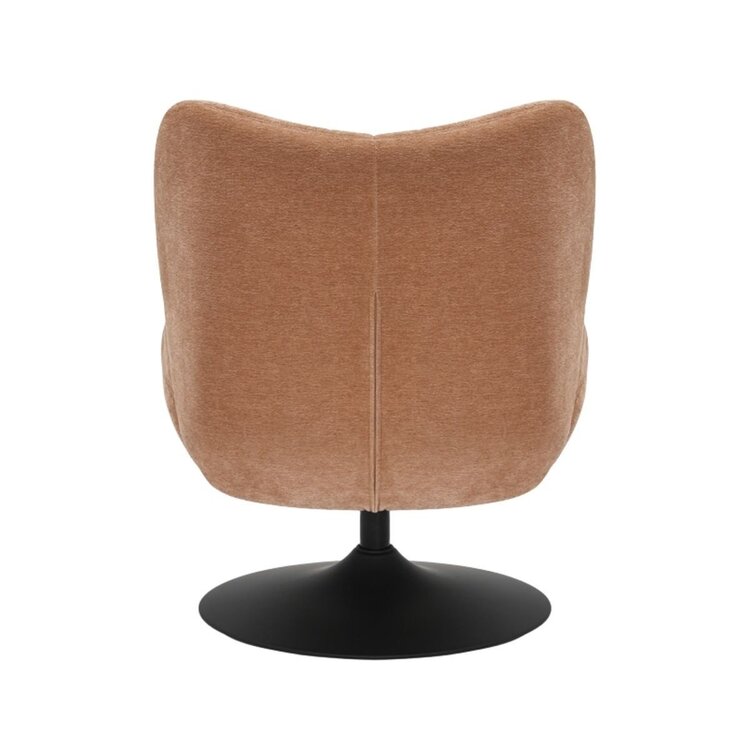 Fauteuil pivotant Lise en chenille Terracotta