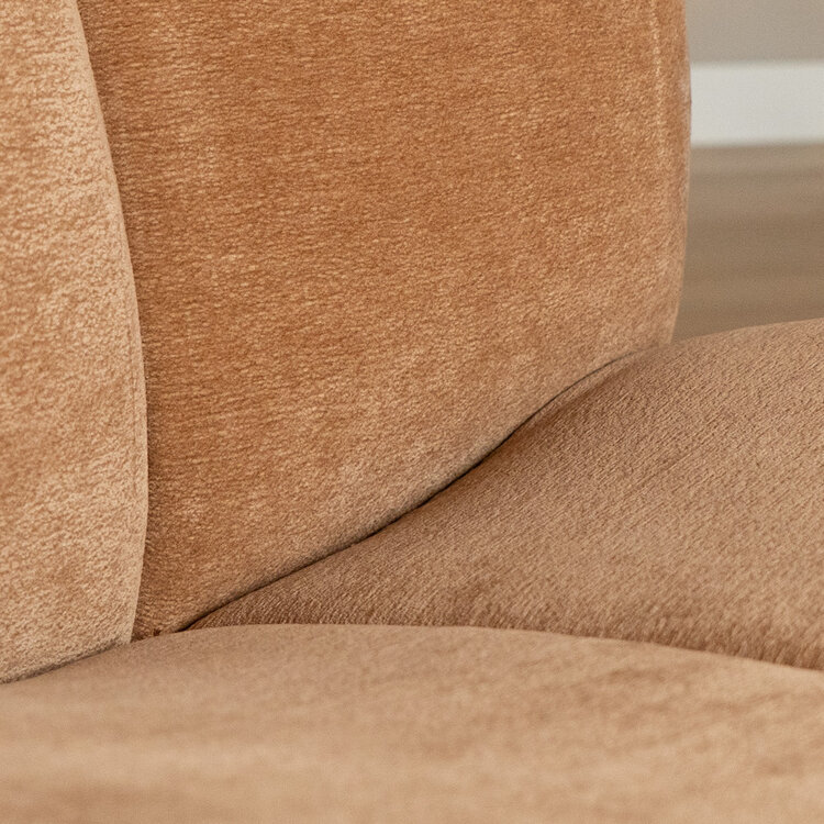 Fauteuil pivotant Lise en chenille Terracotta