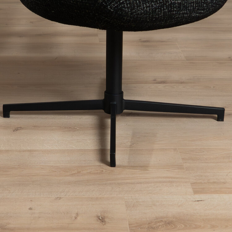 Chaise de salle à manger Coco en tissu chiné noir