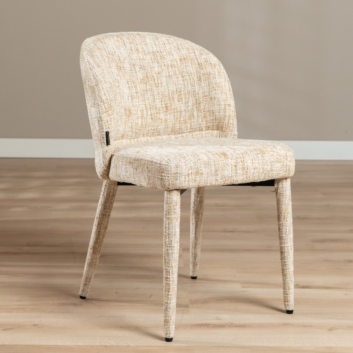 Chaise de salle à manger Charlie en chenille beige