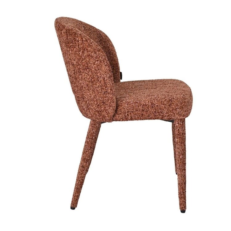 Chaise de salle à manger Charlie en chenille cuivre