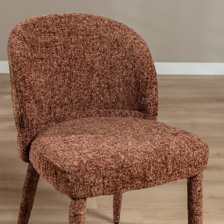 Chaise de salle à manger Charlie en chenille cuivre