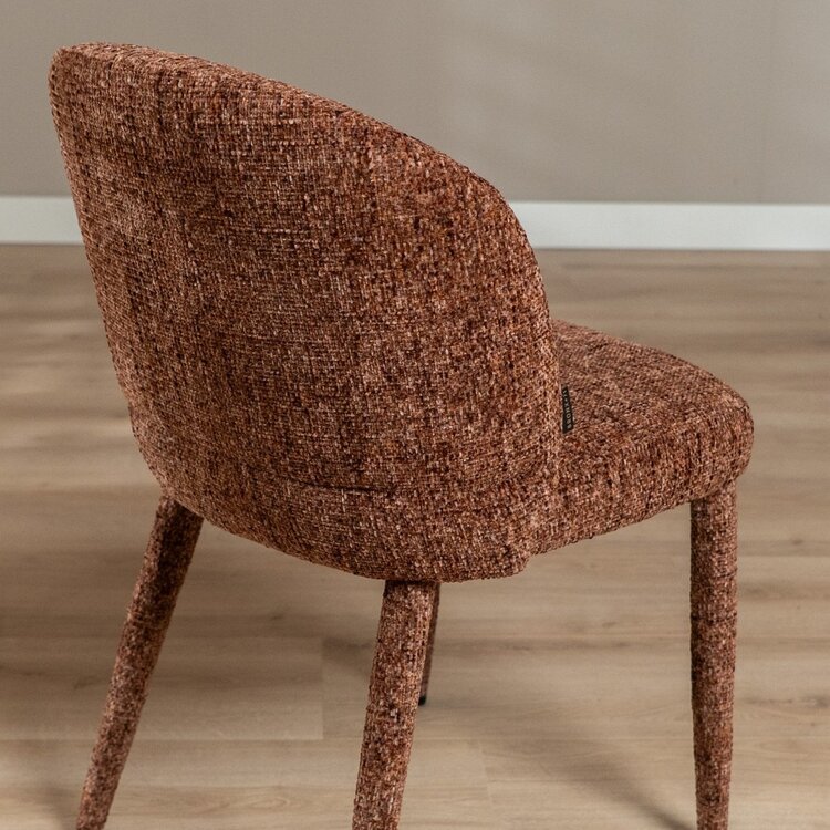 Chaise de salle à manger Charlie en chenille cuivre