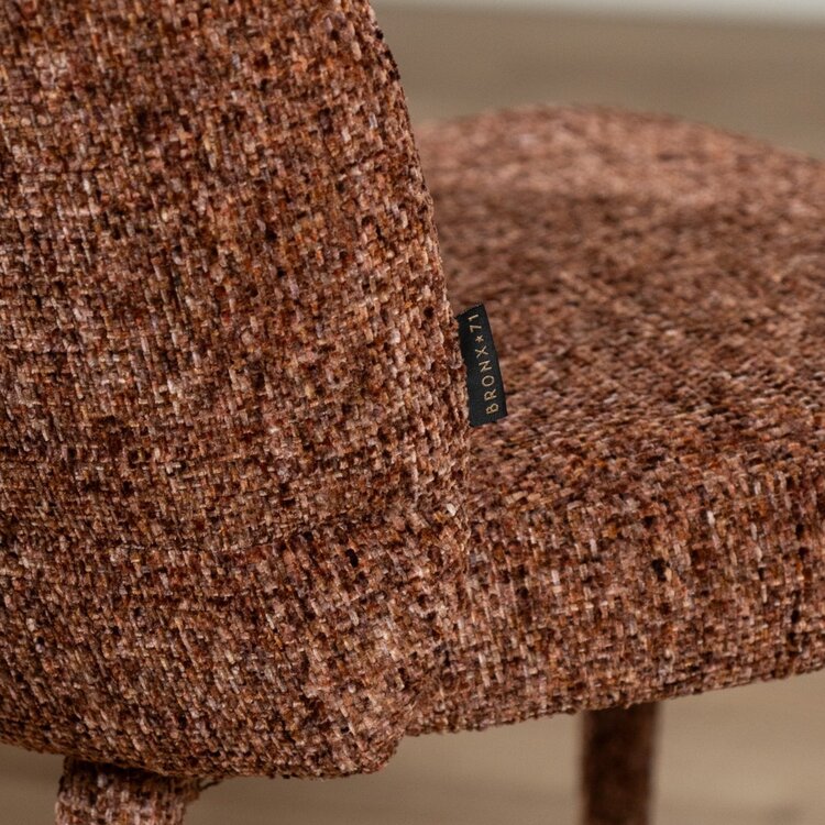 Chaise de salle à manger Charlie en chenille cuivre