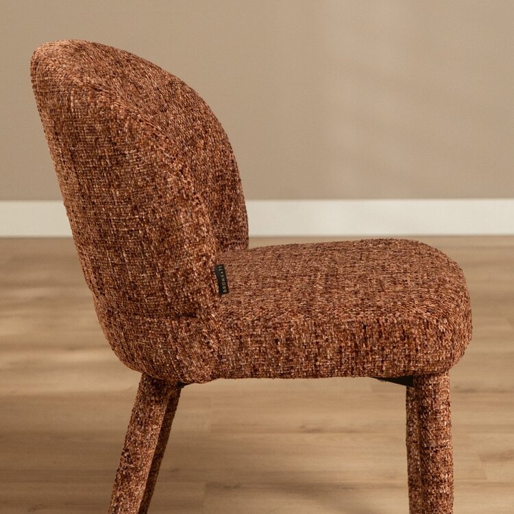 Chaise de salle à manger Charlie en chenille cuivre