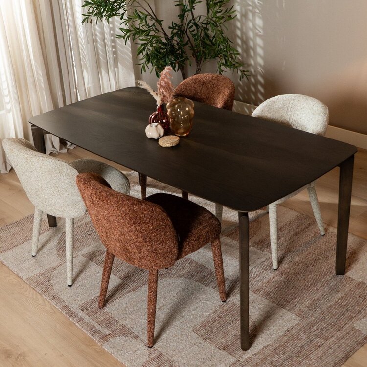 Chaise de salle à manger Charlie en chenille taupe