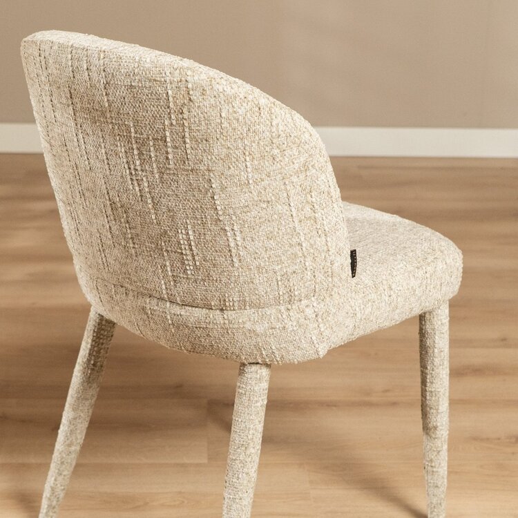 Chaise de salle à manger Charlie en chenille taupe