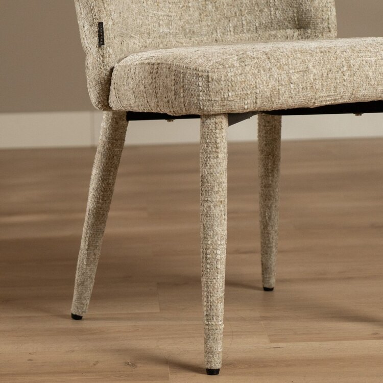 Chaise de salle à manger Charlie en chenille taupe