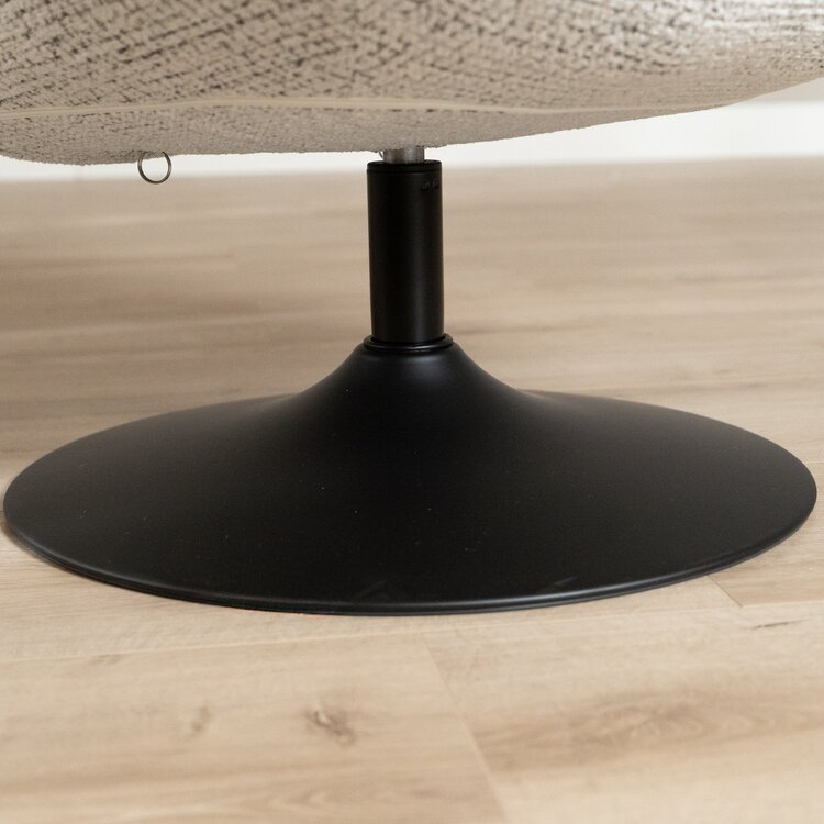 Fauteuil pivotant Moira en tissu chiné off-white/ noir