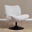 Fauteuil pivotant Moira en tissu chiné off-white/ noir