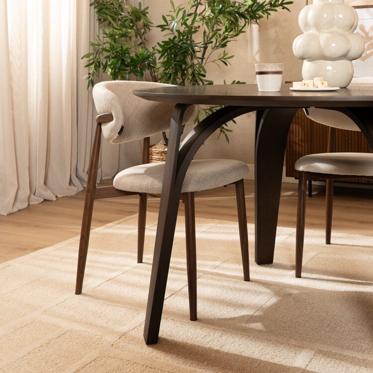 Table à manger Bowie ronde noyer Ø 120 cm