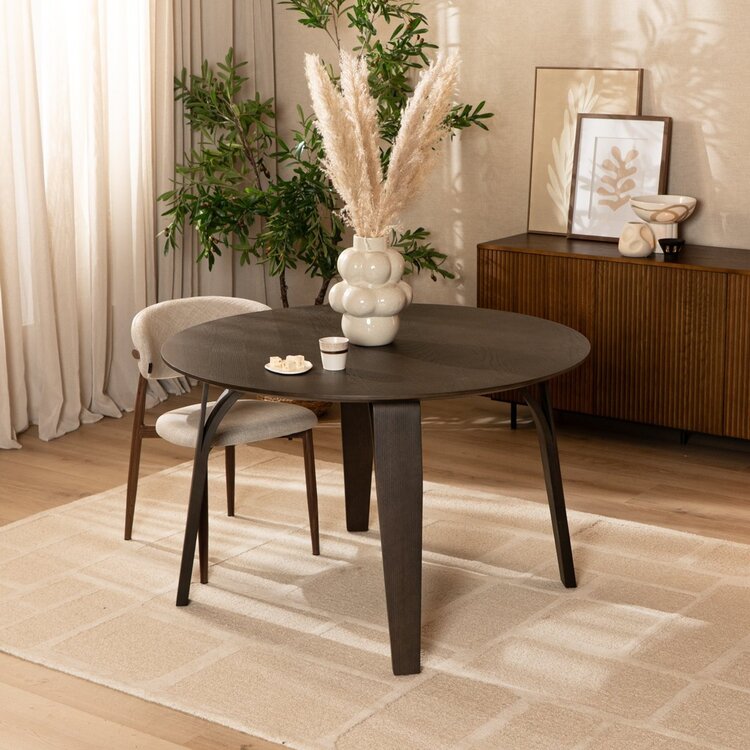 Table à manger Bowie ronde noyer Ø 120 cm