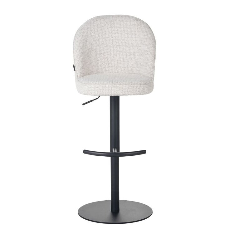 Tabouret de bar Odin en tissu chiné beige 63-83 cm