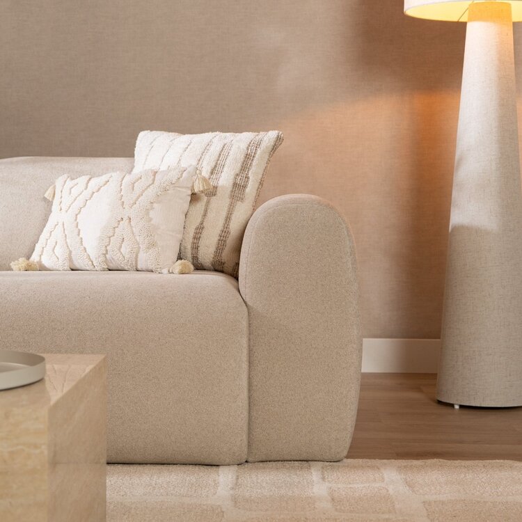 Canapé 2,5 places Maine en tissu chenille beige