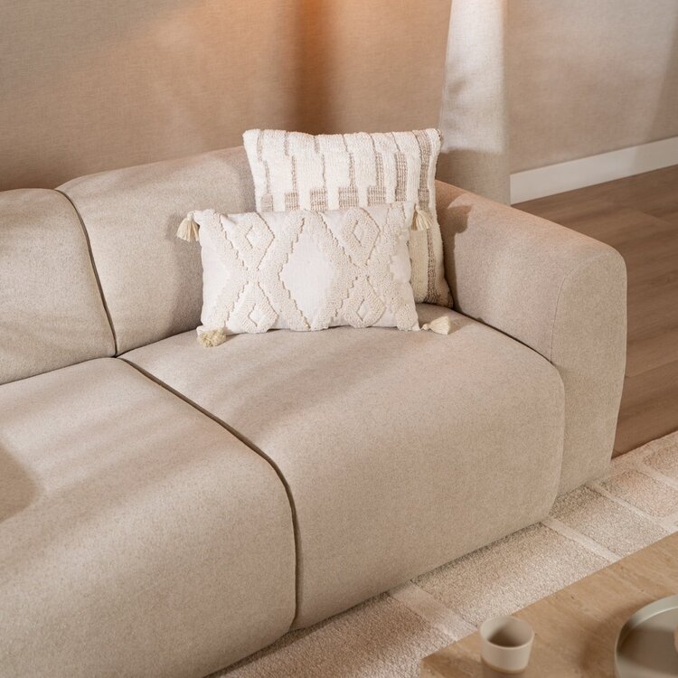 Canapé 2,5 places Maine en tissu chenille beige