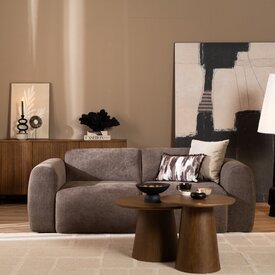 Canapé 2,5 places Maine en tissu chenille brun