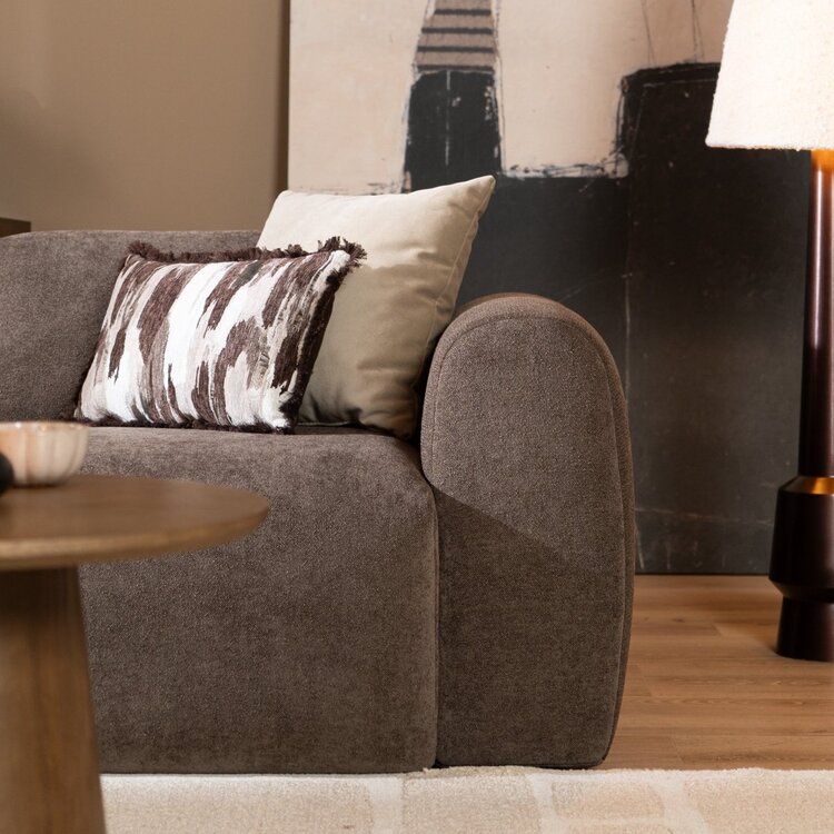 Canapé 2,5 places Maine en tissu chenille brun