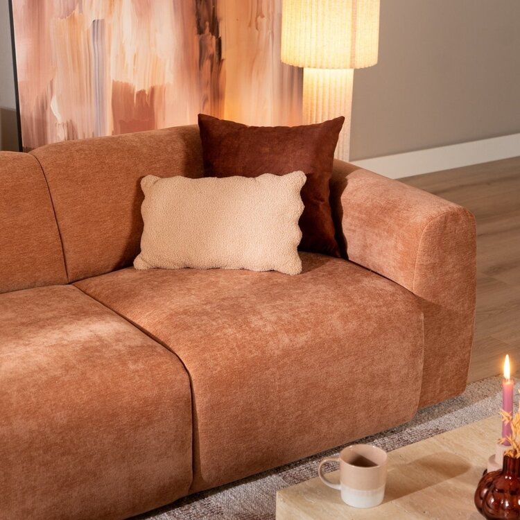 Canapé 2,5 places Maine en tissu chiné terracotta