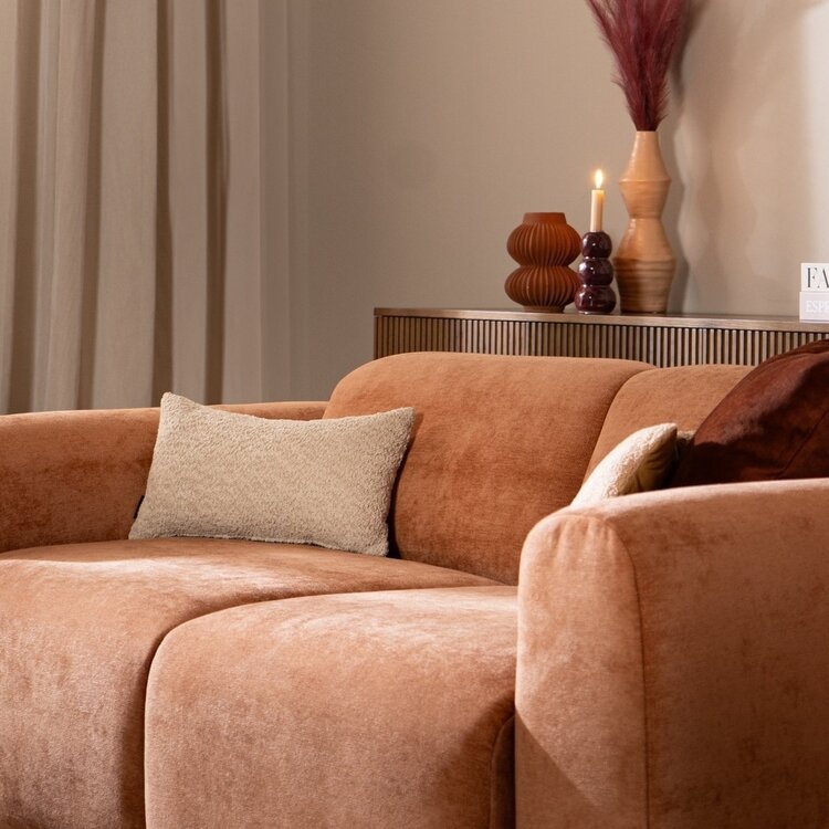 Canapé 2,5 places Maine en tissu chiné terracotta