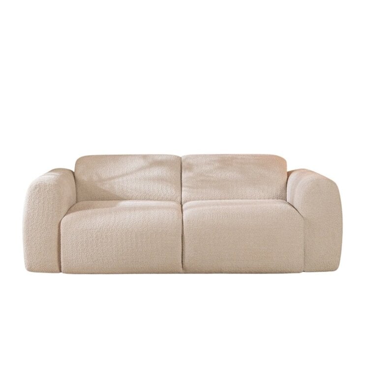 Canapé 2,5 places Maine en tissu bouclé blanc cassé