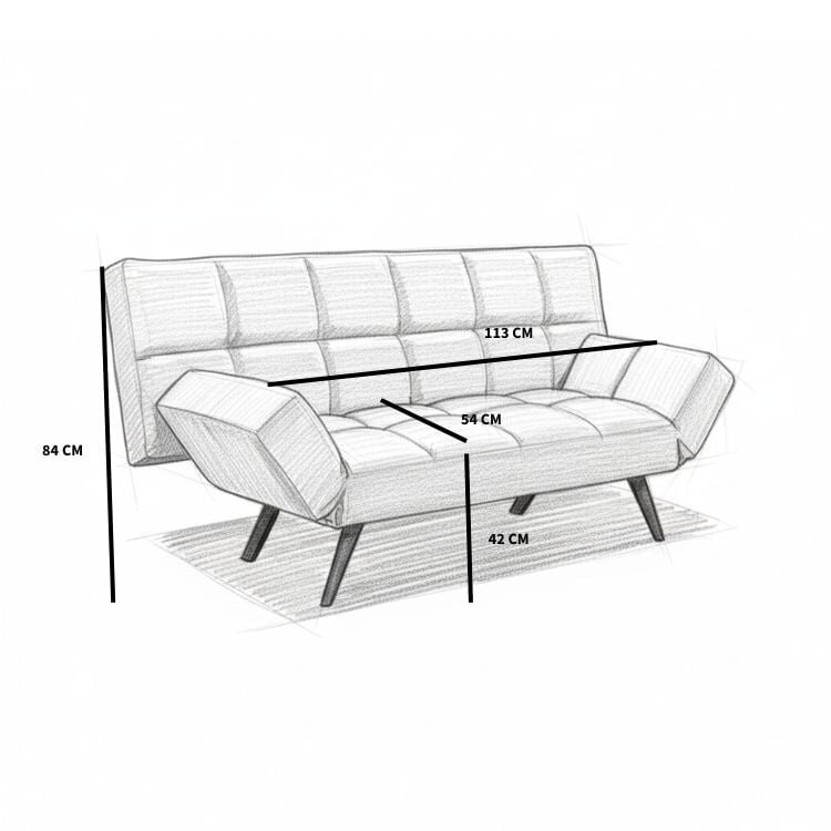 Canapé convertible lit 110 x 180 cm Timo anthracite éco-cuir