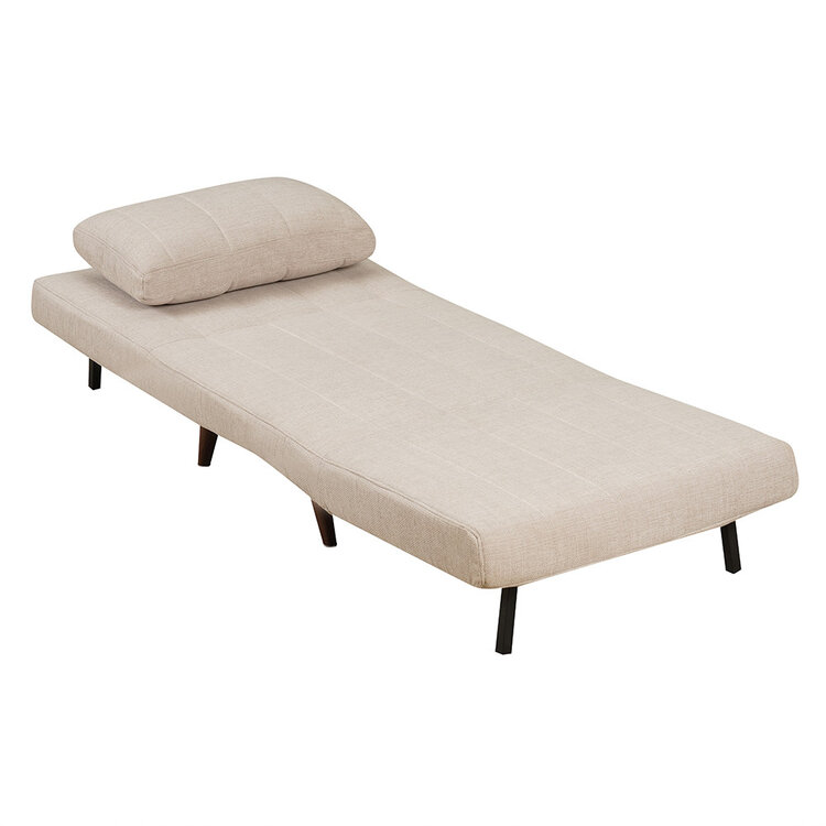 Fauteuil convertible lit 80 x 190 cm Hanna tissu recyclé beige