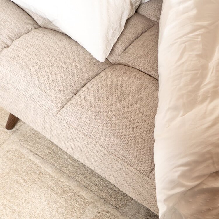 Canapé convertible lit 110 x 180 cm Timo beige tissu recyclé