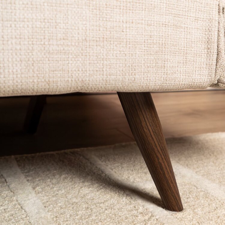 Canapé convertible lit 110 x 180 cm Timo beige tissu recyclé