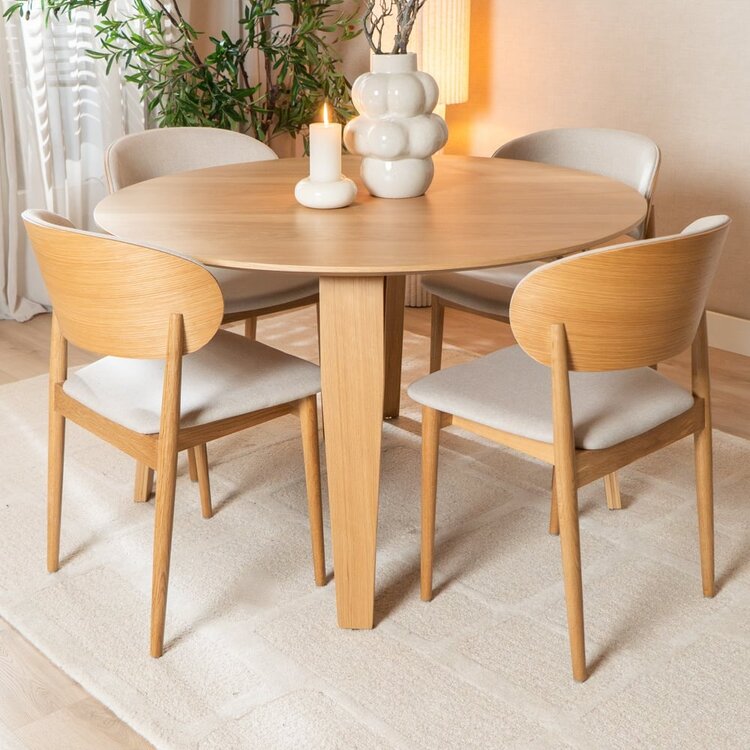 Chaise de salle à manger Bohdi en lin coloris écru