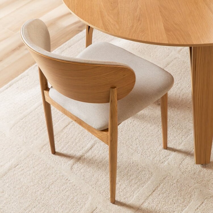 Chaise de salle à manger Bohdi en lin coloris écru