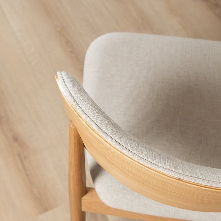 Chaise de salle à manger Bohdi en lin coloris écru