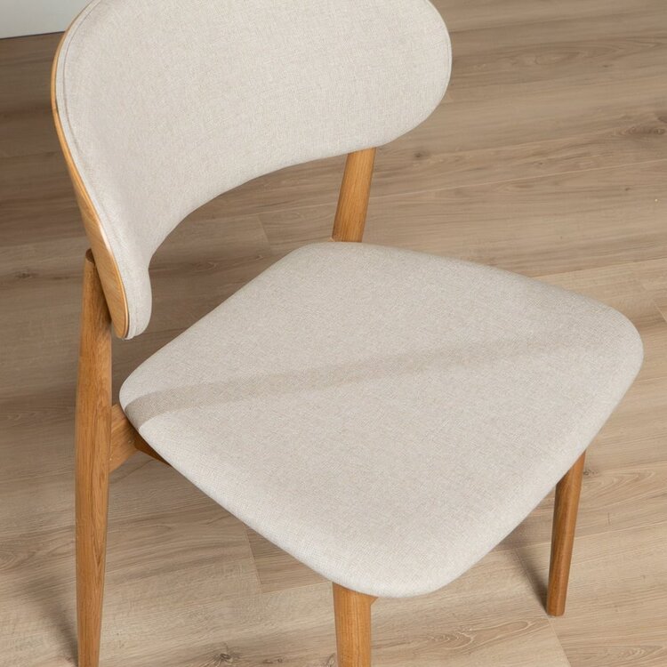 Chaise de salle à manger Bohdi en lin coloris écru