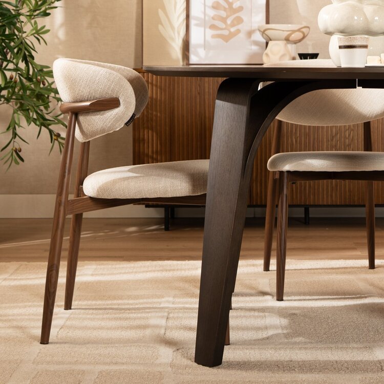 Table à manger Bowie ronde noyer Ø 120 cm