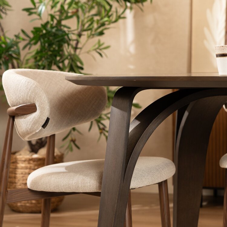 Table à manger Bowie ronde noyer Ø 120 cm