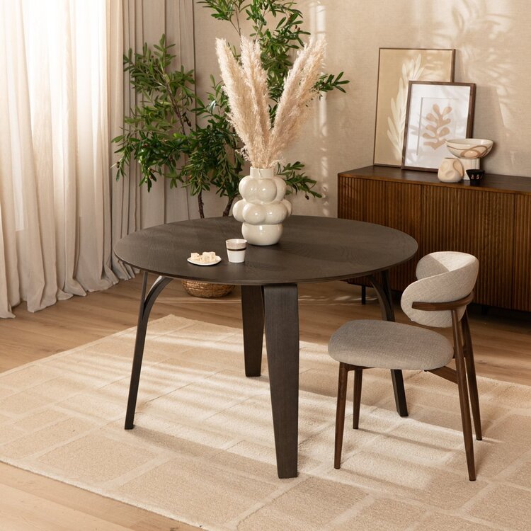 Table à manger Bowie ronde noyer Ø 120 cm