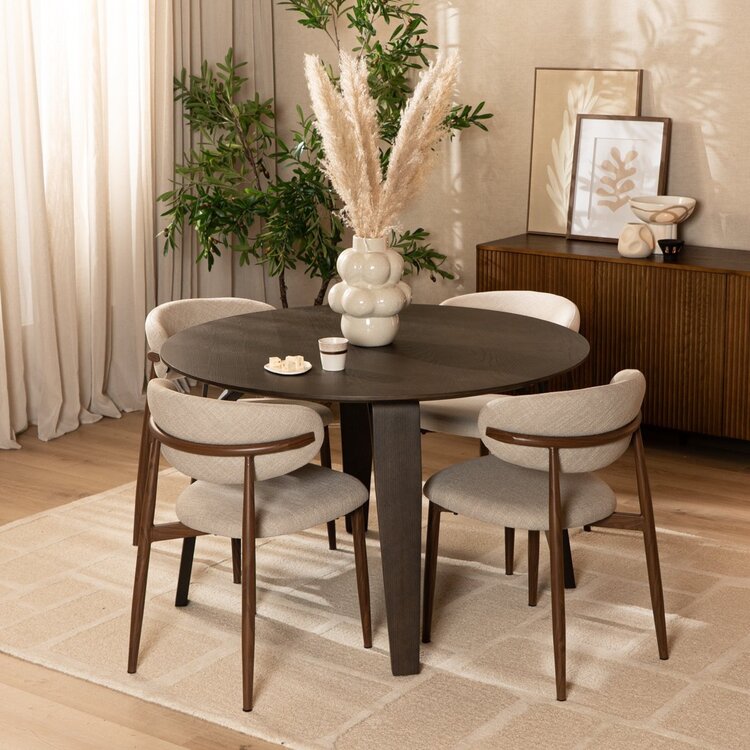 Table à manger Bowie ronde noyer Ø 120 cm