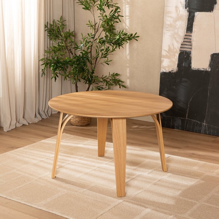 Table à manger Bowie ronde chêne naturel Ø 120 cm